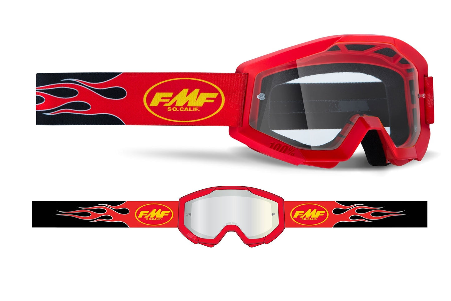 Goggle Powercore Flame - Red Clear