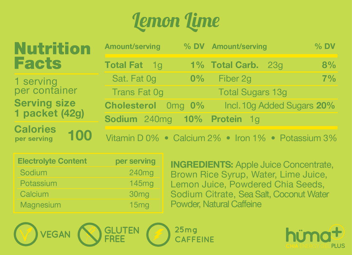 Gel chia gel plus lemons & limes